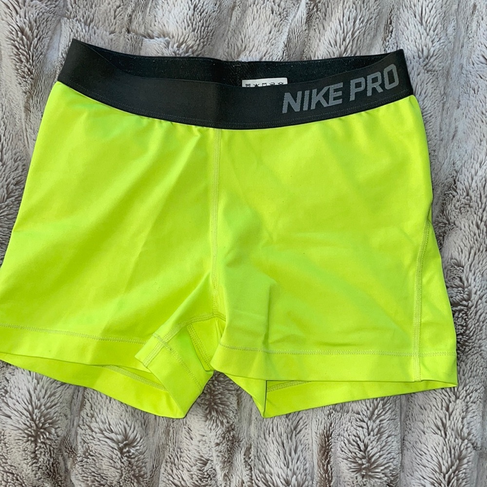 Nike neon yellow spandex